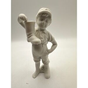 Vintage Porcelain Boy Holding Boot Figurine‎ Japan Collection Decor